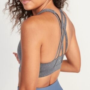 Old Navy Gray Strappy Sports Bra Size L